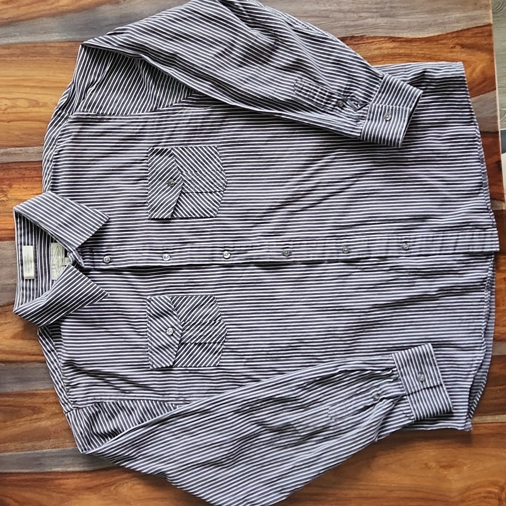 Striped Eighty Eight Men's Button Down Shirt, XL, Long Sleeve